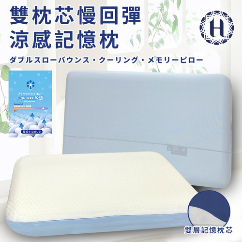 【Hilton 希爾頓】雙枕芯慢回彈涼感記憶枕(枕頭/透氣枕/機能枕)(B0157)  |商品分類|全站商品