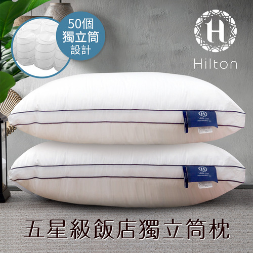 【Hilton 希爾頓】雙滾邊純棉立體抑菌獨立筒枕/白色(枕頭/透氣枕)(B0065)  |商品分類|全站商品