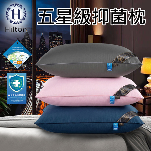 9/1~9/30限期特價【Hilton 希爾頓】五星級高彈蓬鬆大金銀離子枕/3色/二入組(B0048-SP)產品圖